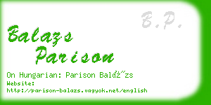 balazs parison business card